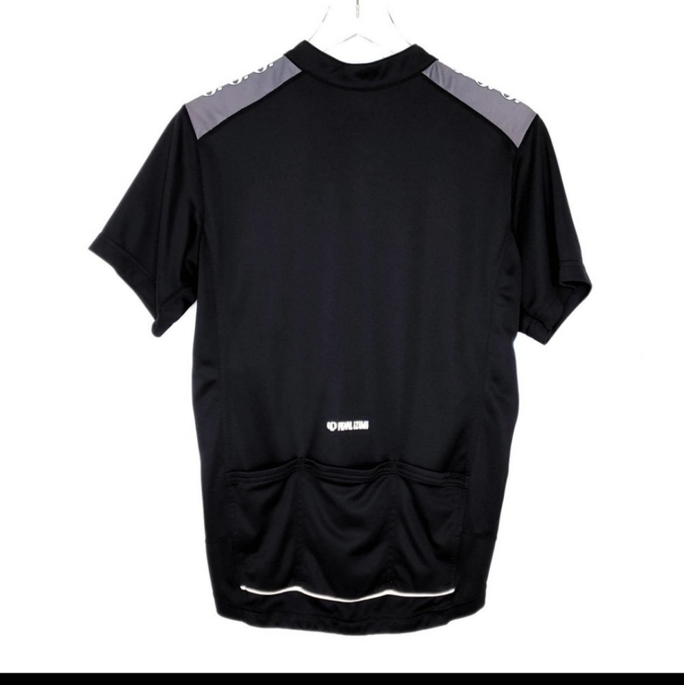 Pearl Izumi Select Cycling Biking Jersey M Black Gray Short Sleeve Mock Neck